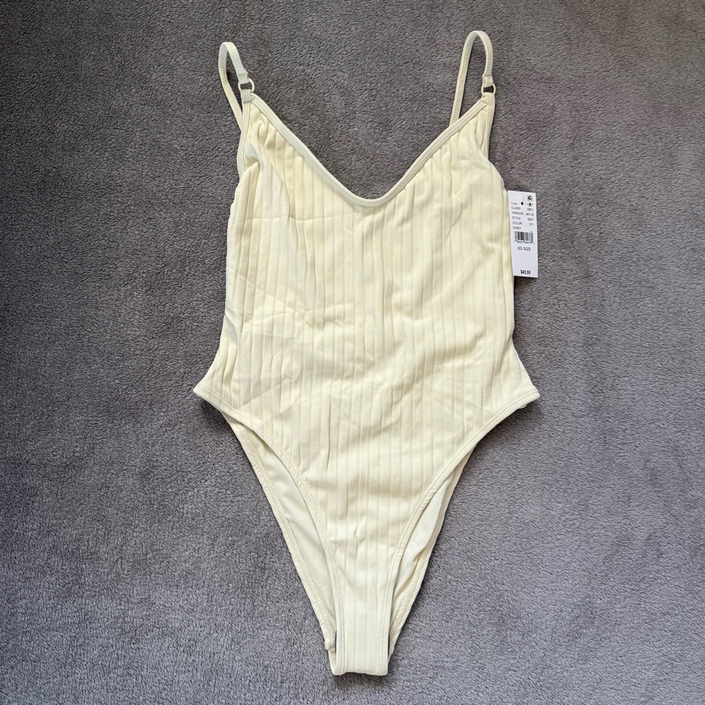 Nwt Pacsun Ivory Ribbed One Piece Swimsuit Xs